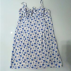 Floral Blue and White Dress